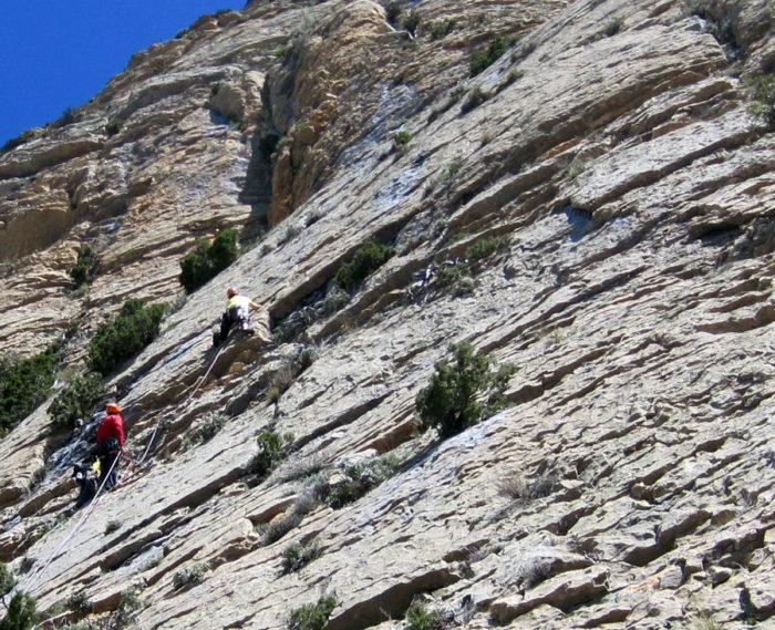 Segona tirada, enfilant la gran placa